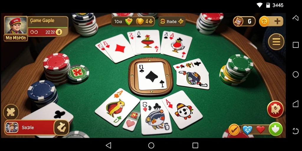 Tampilan gameplay seru dari game Gaple 3446 di smartphone.