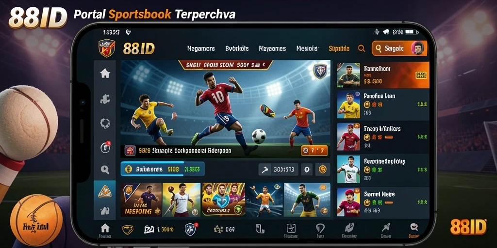 Tampilan antarmuka menarik dari aktivitas taruhan Sportsbook.