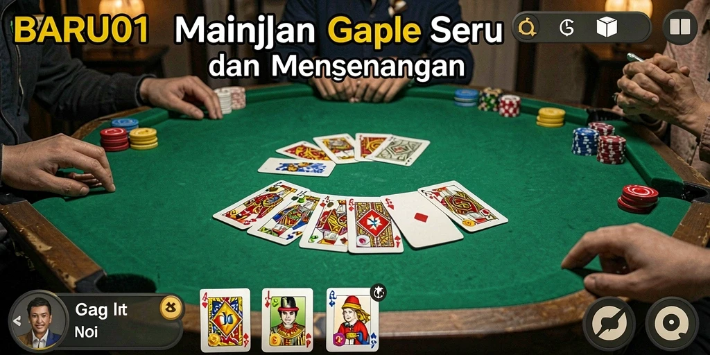 Tampilan menarik dari gameplay Gaple di BARU01.