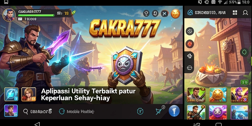 Tampilan utama aplikasi CAKRA777 dengan fitur Utility unggulan.