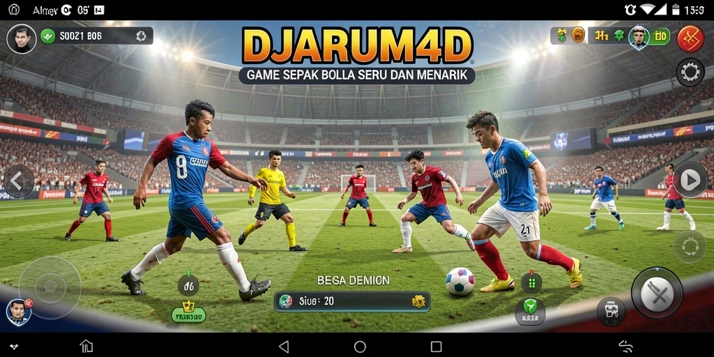 Tampilan gameplay DJARUM4D dengan aksi sepak bola yang seru.