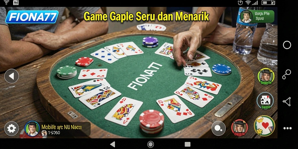 Tampilan gameplay FIONA77 dengan tema Gaple yang menarik.
