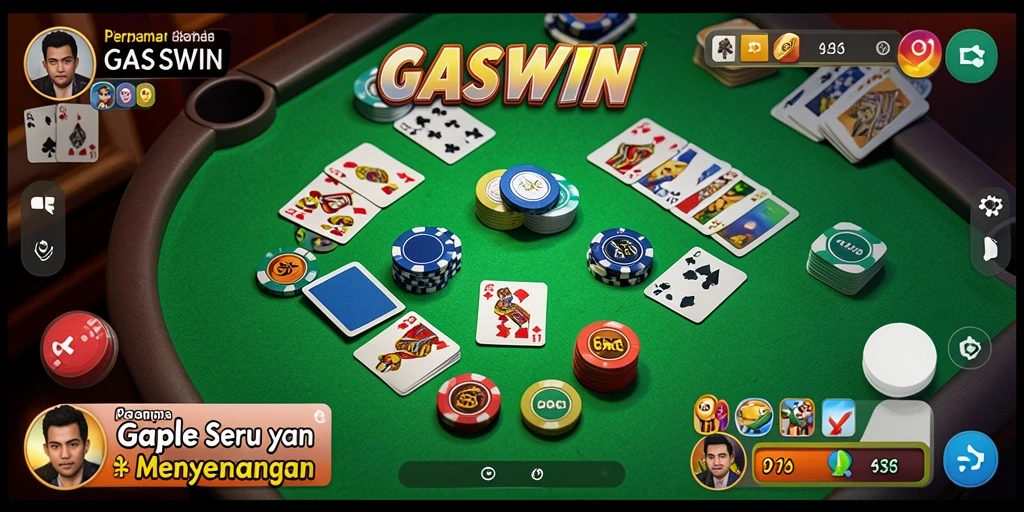Tampilan dinamis gameplay Gaple yang seru dan menarik.