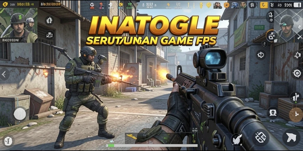 Tampilan aksi seru dalam game FPS INATOGEL.