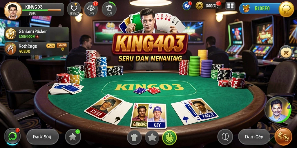 Tampilan menarik dari gameplay Poker yang penuh strategi.