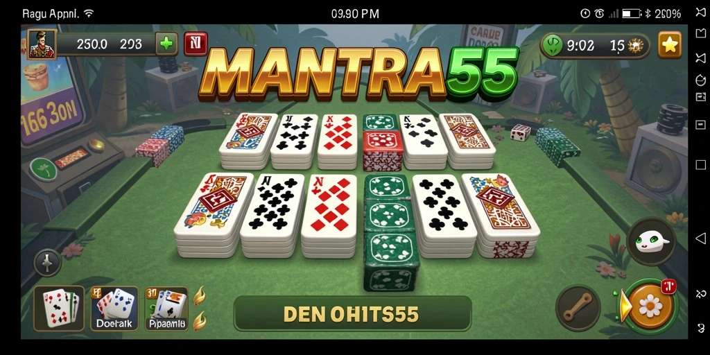Tampilan gameplay seru dalam permainan Domino MANTRA55.