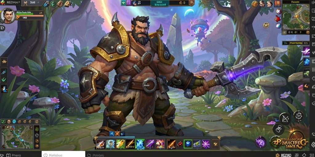 Gameplay REZIXO menampilkan aksi seru dalam dunia fantasi yang luas.