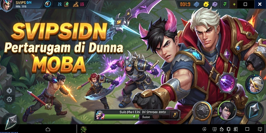 Tampilan gameplay seru di SVIPSIDN dengan pertarungan tim epic.
