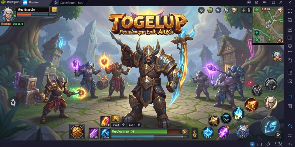 Tampilan gameplay seru dalam TOGELUP yang menampilkan pertarungan epik.