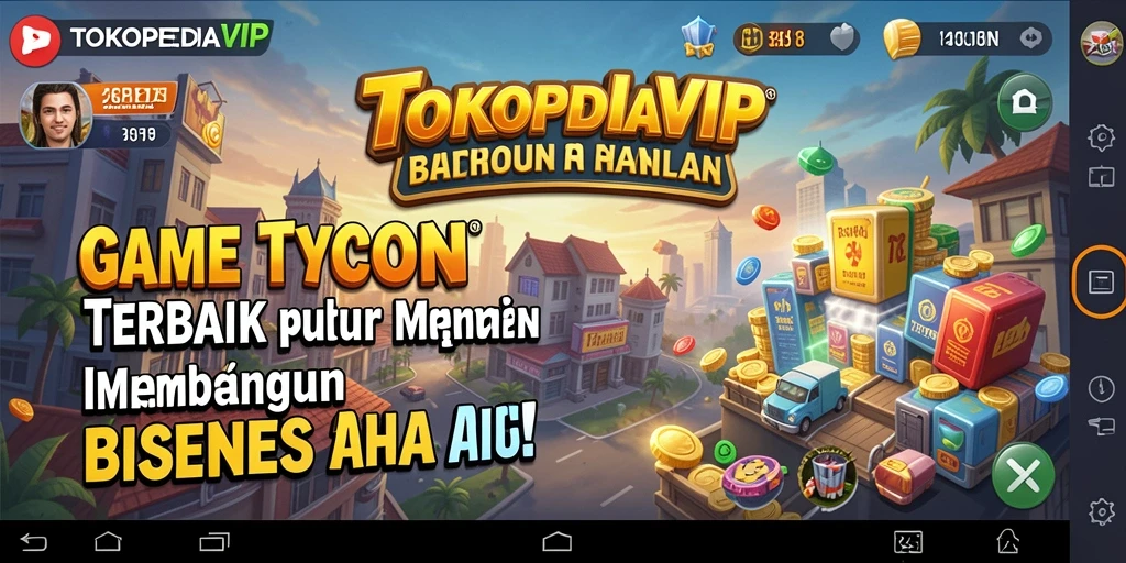 Tangkapan layar gameplay yang menunjukkan keseruan membangun bisnis di TOKOPEDIAVIP.