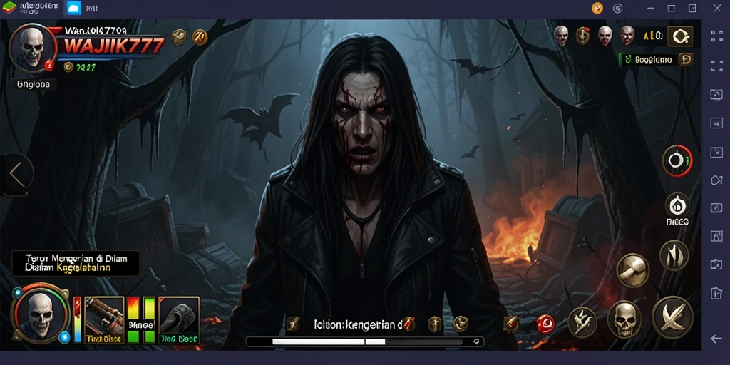 Screenshot gameplay menampilkan momen menakutkan di WAJIK777.